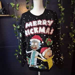 Rick and Morty 'Merry Rickmas' Black Holiday Sweatshirt